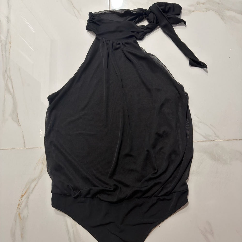 Express Charcoal Halter Bodysuit